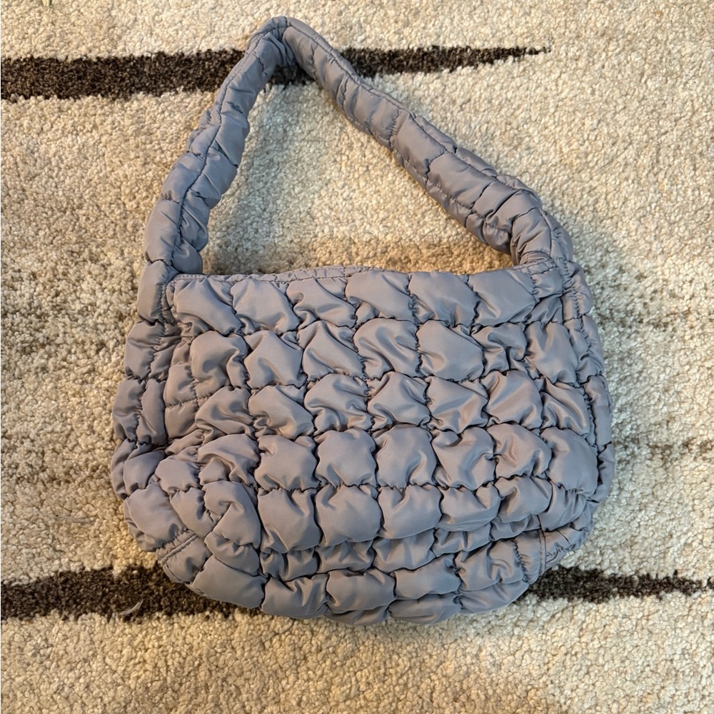 COS Quilted Puffer Shoulder Bag - Light Gray